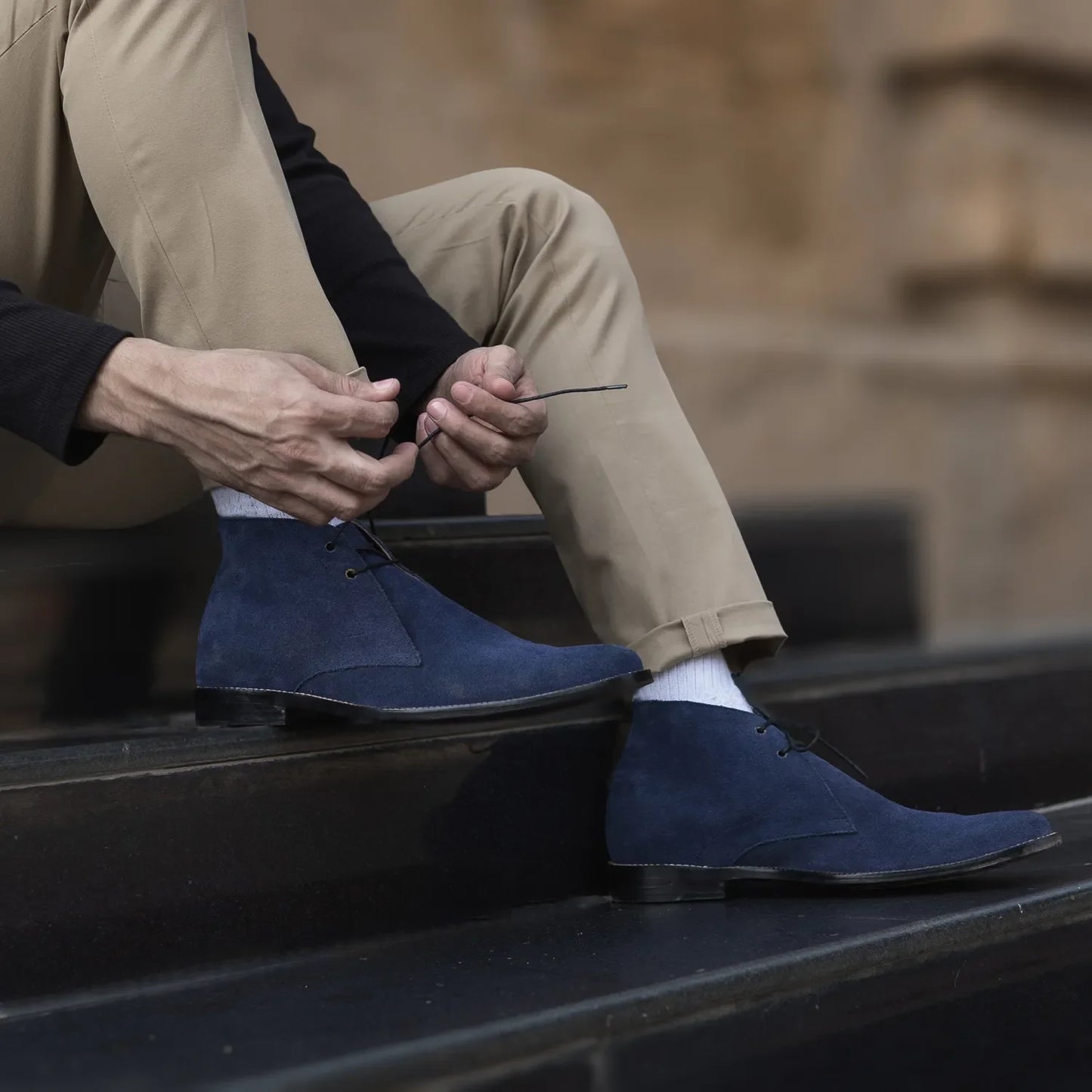 Corry Chukka Midnight Blue Suede Leather Boots