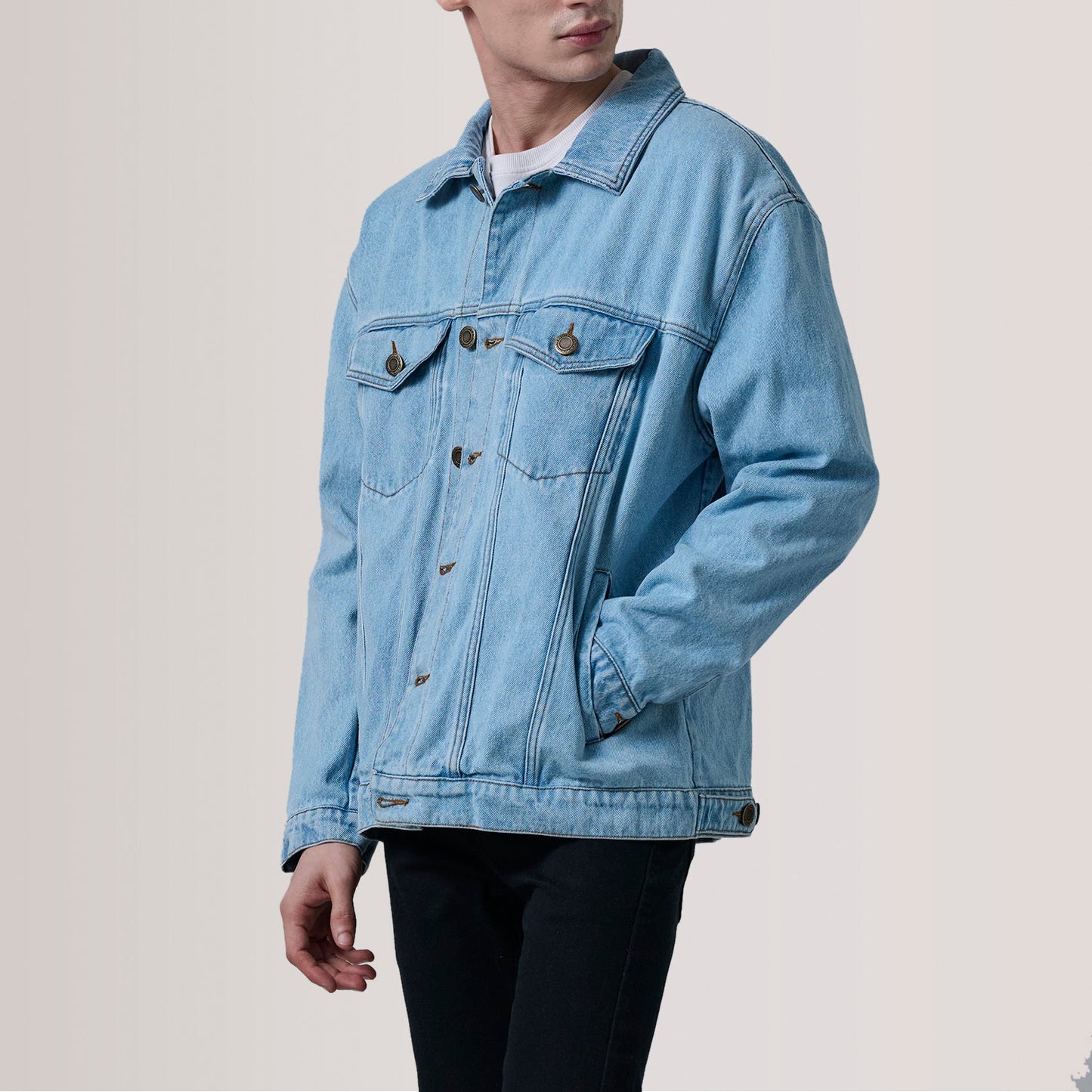 Eddie Light Blue Oversized Denim Trucker Jacket