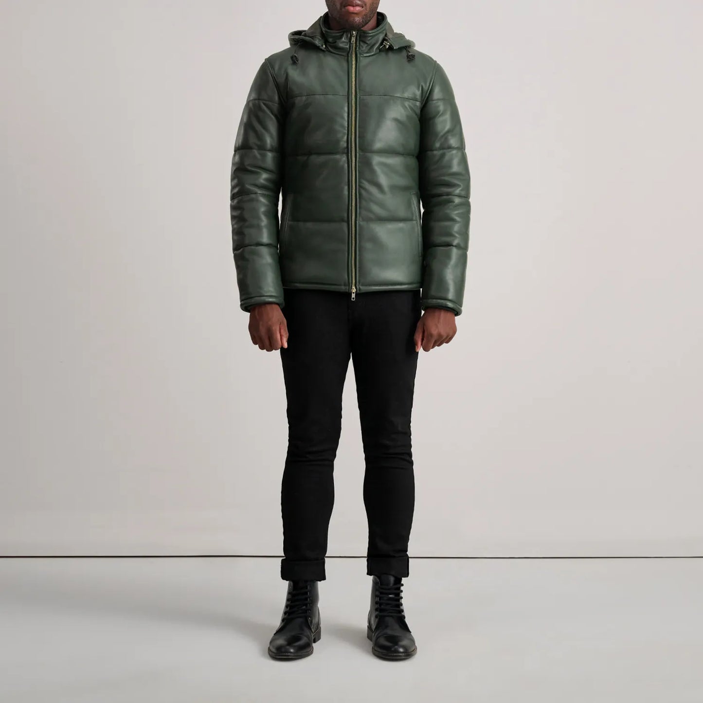 Gordon Green Hooded Leather Puffer Jacket