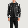 Liberte California Black Leather Varsity Jacket