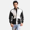 Spade Silver Black Leather Bomber Jacket