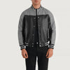 Terrance Black & Grey Leather Varsity Jacket