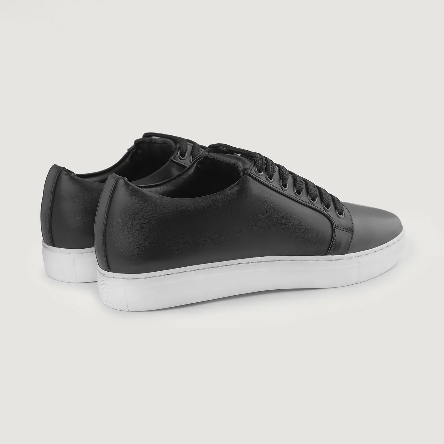 Murphy Low Top Black Leather Sneakers