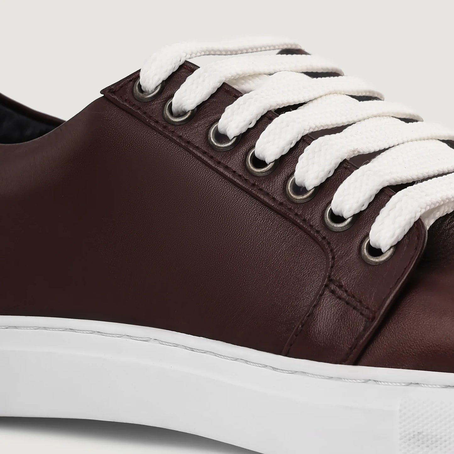 Murphy Low Top Maroon Leather Sneakers