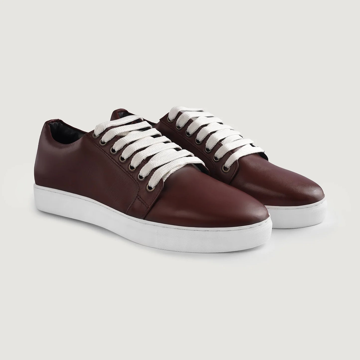 Murphy Low Top Maroon Leather Sneakers