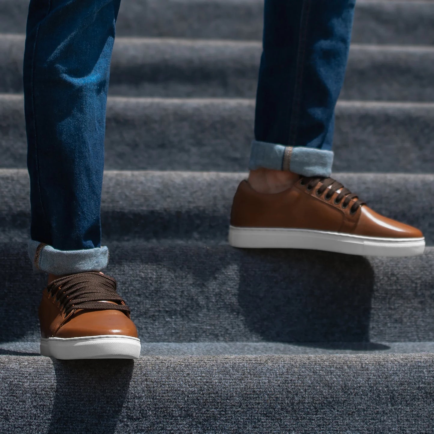 Murphy Low Top Tan Leather Sneakers