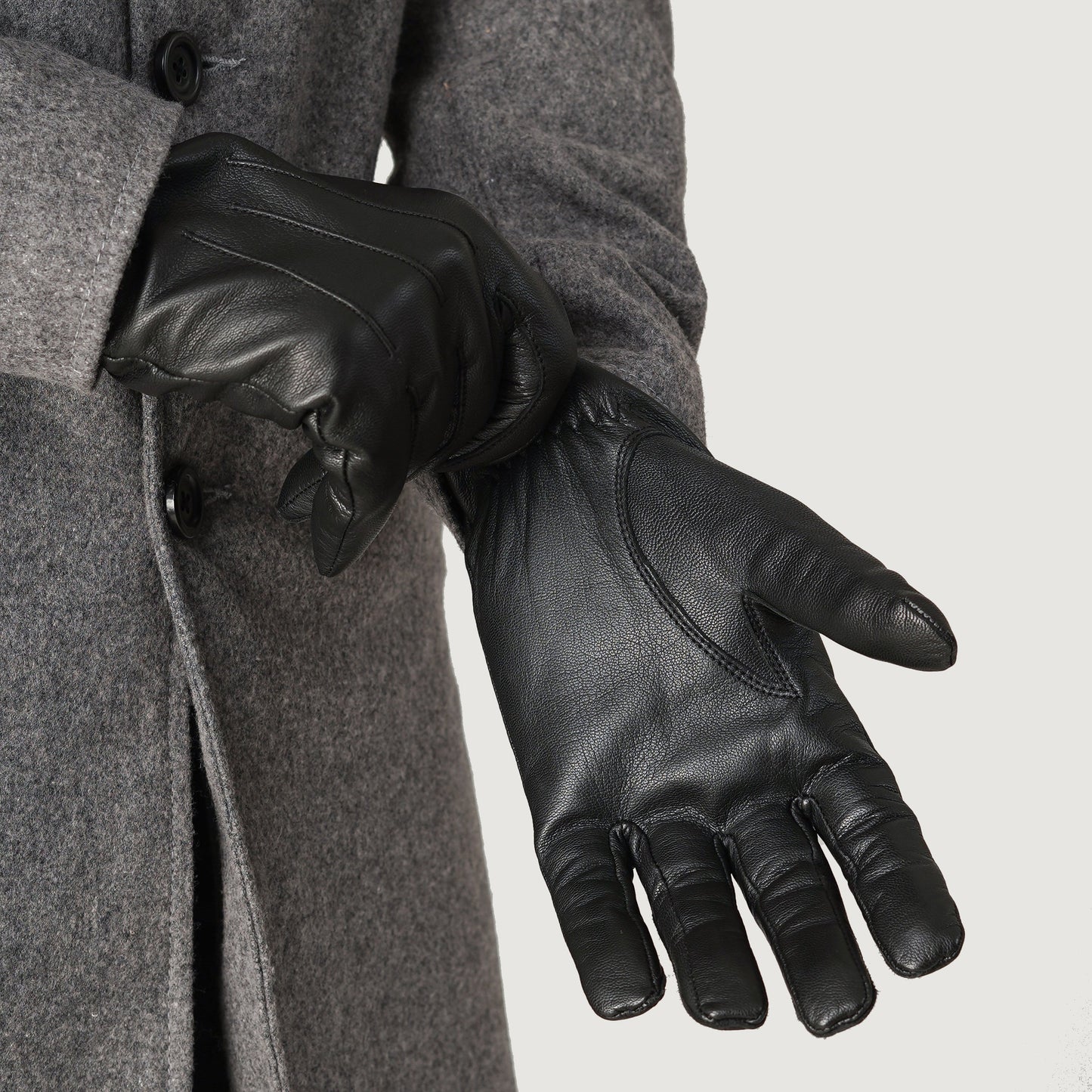 Ralph Black Leather Dress Gloves