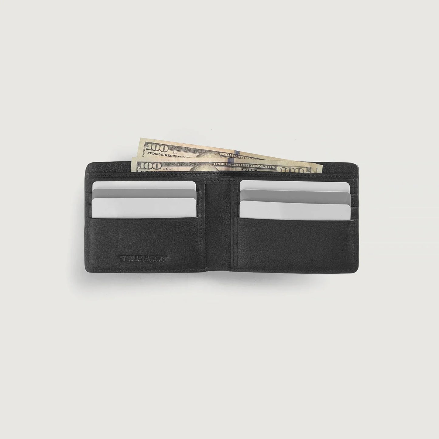Voren Black Leather Bi-fold Wallet