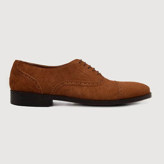 Greyson Brogues Oxford Brown Suede Leather Shoes