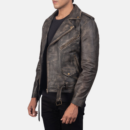 [FS] Allaric Alley Distressed Brown Leather Biker Jacket