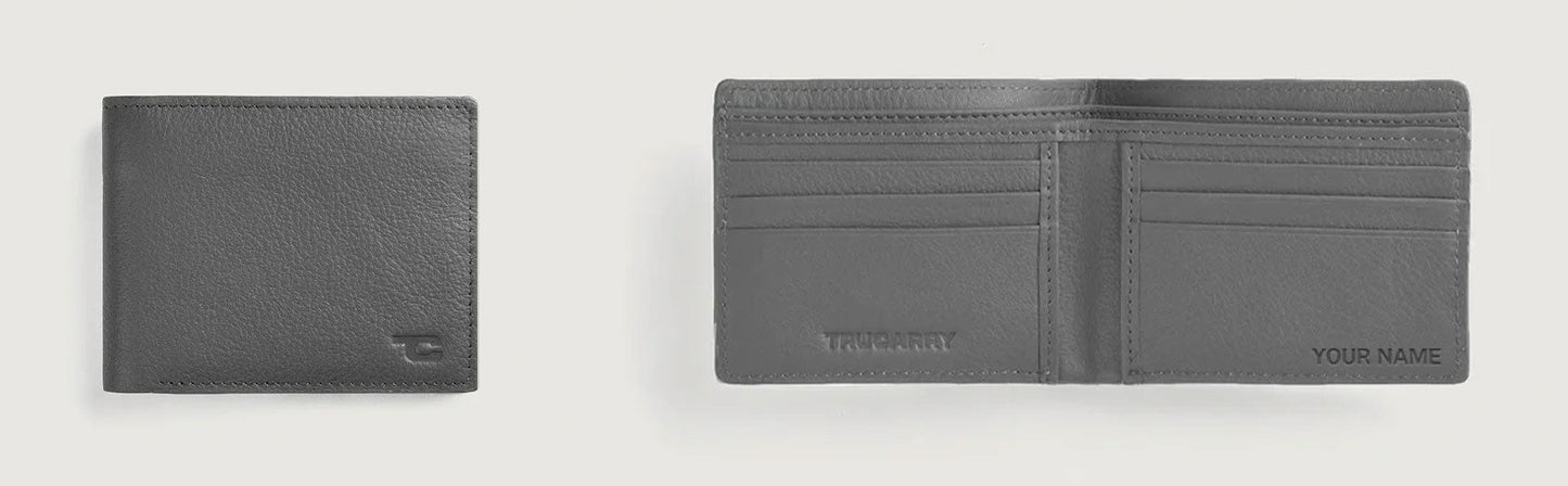 Personalized Bi-Fold Wallet With Name/Initials Engraving - Add On