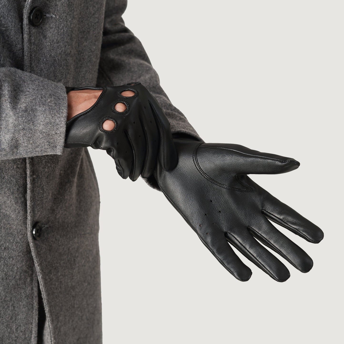Ferdinand Black Leather Driving Gloves