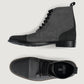 Knight Derby Grey & Black Leather Boots - StudGuard