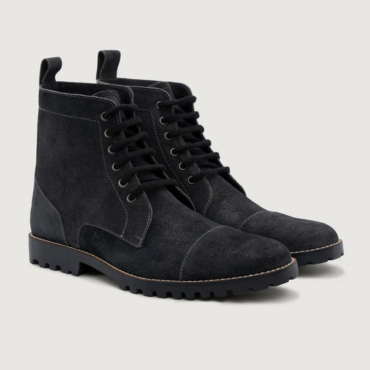Knight Derby Grey Suede Leather Boots - TerraGrip