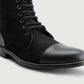 Knight Derby Hybrid Black Leather Boots - StudGuard