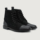 Knight Derby Hybrid Black Leather Boots - StudGuard