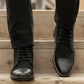 Knight Derby Hybrid Black Leather Boots - StudGuard
