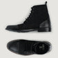 Knight Derby Hybrid Black Leather Boots - StudGuard