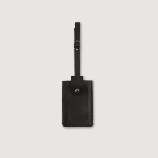 Lumen Black Leather Luggage Tag