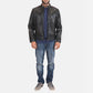 Rustic Black Leather Biker Jacket