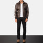 [FS] Aaron Brown Leather Bomber Jacket