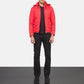 Alps Quilted Red Hooded Windbreaker Jacket
