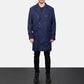 Claud Blue Wool Double Breasted Coat