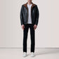 Alfred Black Leather Bomber Jacket
