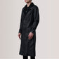 Charlton Black Leather Single Breasted Coat
