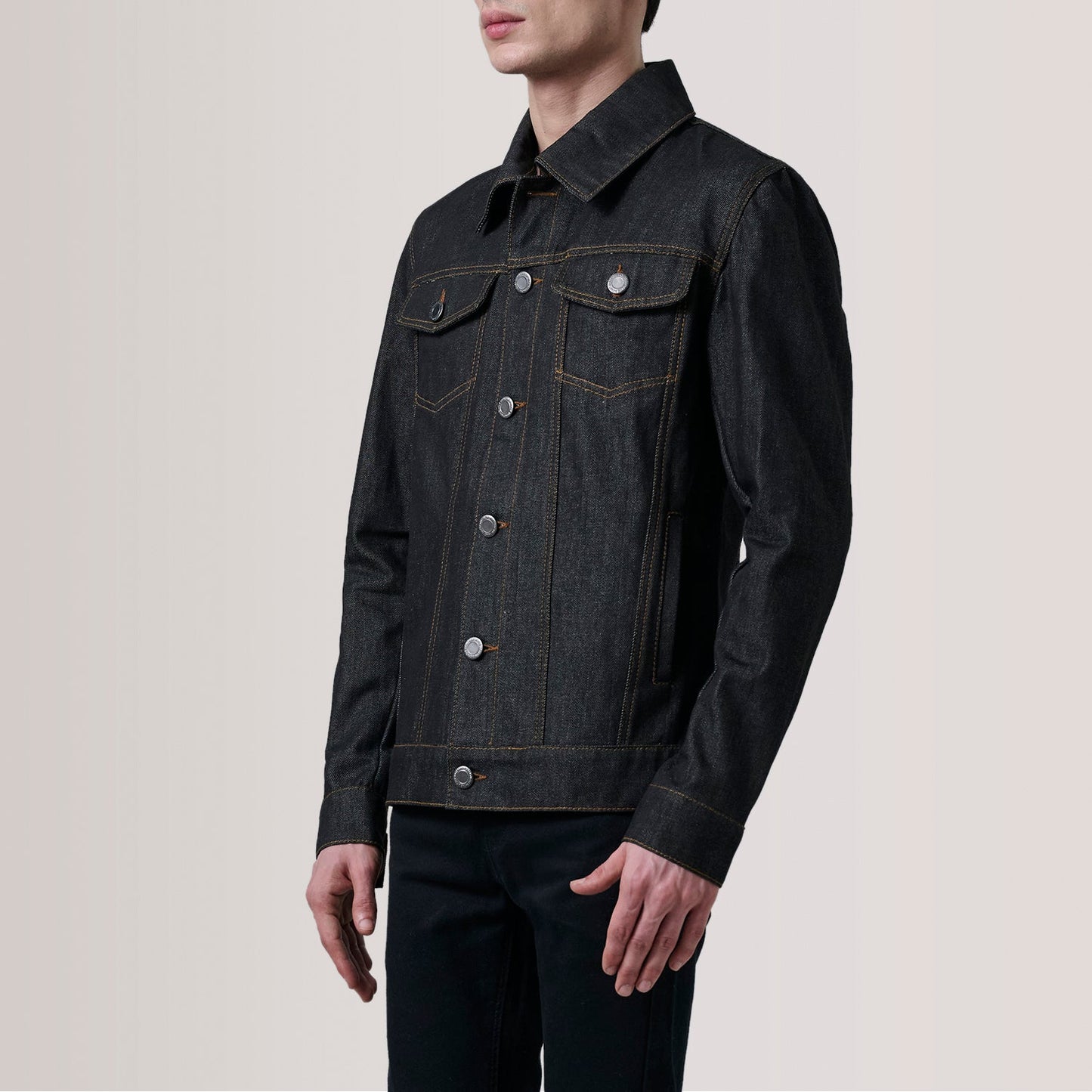 Conard Faded Black Denim Trucker Jacket
