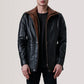 Connor Black Leather Coat