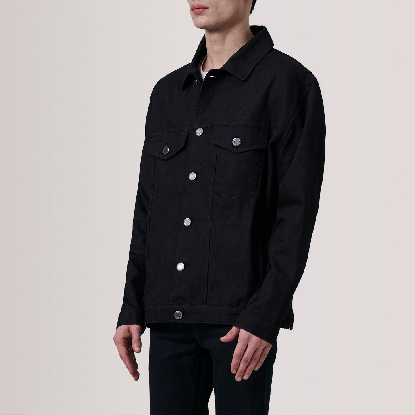 Eddie Black Oversized Denim Trucker Jacket