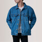 Eddie Dark Blue Oversized Denim Trucker Jacket