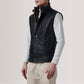 Zane Black Leather Vest