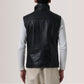 Zane Black Leather Vest
