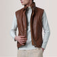 Zane Waxed Brown Leather Vest