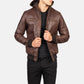 [FS] Bouncer Biz Brown Leather Bomber Jacket