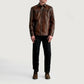Bronco Distressed Brown Leather Shirt