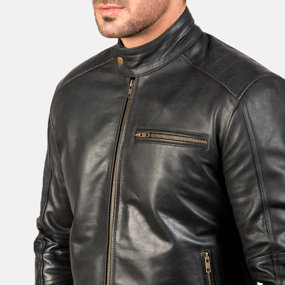 [FS] Dean Black Leather Biker Jacket