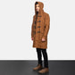 Drake Khaki Wool Hooded Duffle Coat