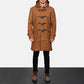 Drake Khaki Wool Hooded Duffle Coat