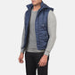 Fuston Blue Hooded Puffer Vest
