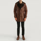 Hunter Distressed Brown Fur Leather Coat