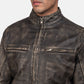 [FS] Ionic Distressed Brown Leather Biker Jacket