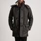 Nolan Tumbled Brown Leather Duffle Coat