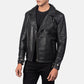 Raiden Black Leather Biker Jacket