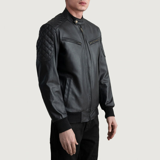 [FS] Sven Black Leather Bomber Jacket