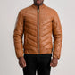 Travis Tan Leather Puffer Jacket