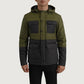 Wayne Black & Green Hooded Puffer Jacket