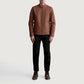Zen Matte Brown Leather Biker Jacket